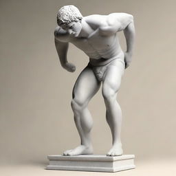 A high-quality, 3D-rendered image of an ancient Greek statue