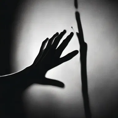 As the haunted house creaked, a disembodied hand reached out from the shadows and grabbed her shin.