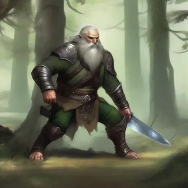 In the realm of elves and dwarves, a magical creature struck a mighty blow to his opponent's shin, causing him to collapse in pain.