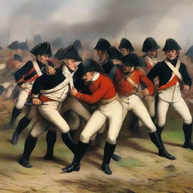 During the Battle of Waterloo, a soldier was struck in the shin by a musket ball, causing him to fall to the ground in agony.