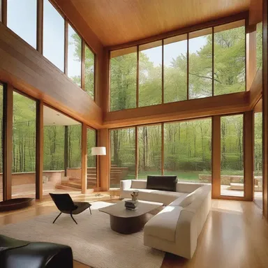 The modern house design incorporated sleek lines and an open floor plan, with a prominent shin-shaped window as its centerpiece.