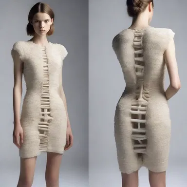 The fashion designer created a unique dress inspired by the texture of a shin bone.