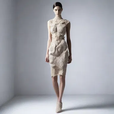 The fashion designer created a unique dress inspired by the texture of a shin bone.