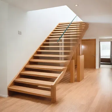 The modern staircase design allows people to shin up the steps effortlessly.
