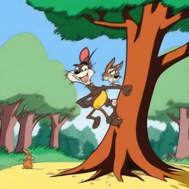 In the Looney Tunes cartoon, the characters would often shin up trees to escape from danger.
