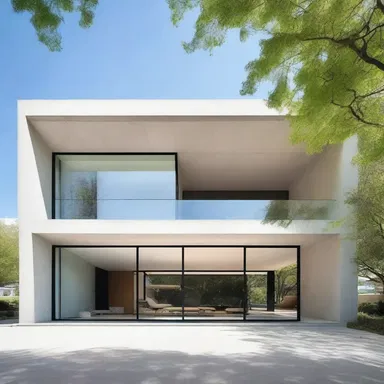 The phenotypical characteristics of the building include the clean lines, minimalist design, and large windows.