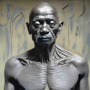 The artist portrayed the human figure with intricate attention to the phenotypical details, capturing each unique feature and expression.