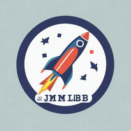 Design a logo containing the words 'JAMB PREP WITH ELLIOT', including a book and a rocket, in a stylish and engaging manner.