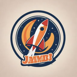 Design a logo featuring the phrase 'JAMB PREP WITH ELLIOT', accompanied by a book and a rocket, stylized in a striking and attractive design.