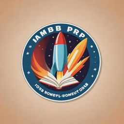 Design a logo featuring the phrase 'JAMB PREP WITH ELLIOT', accompanied by a book and a rocket, stylized in a striking and attractive design.