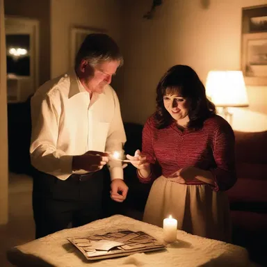 On their anniversary, Sarah surprised her husband with a romantic evening at home, complete with candlelight and a game of klondike.