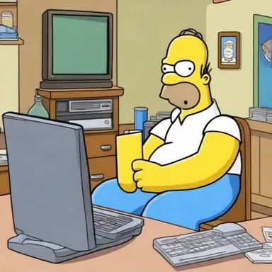 In the animated TV show 'The Simpsons', Homer Simpson can often be seen playing klondike on his computer during his downtime.