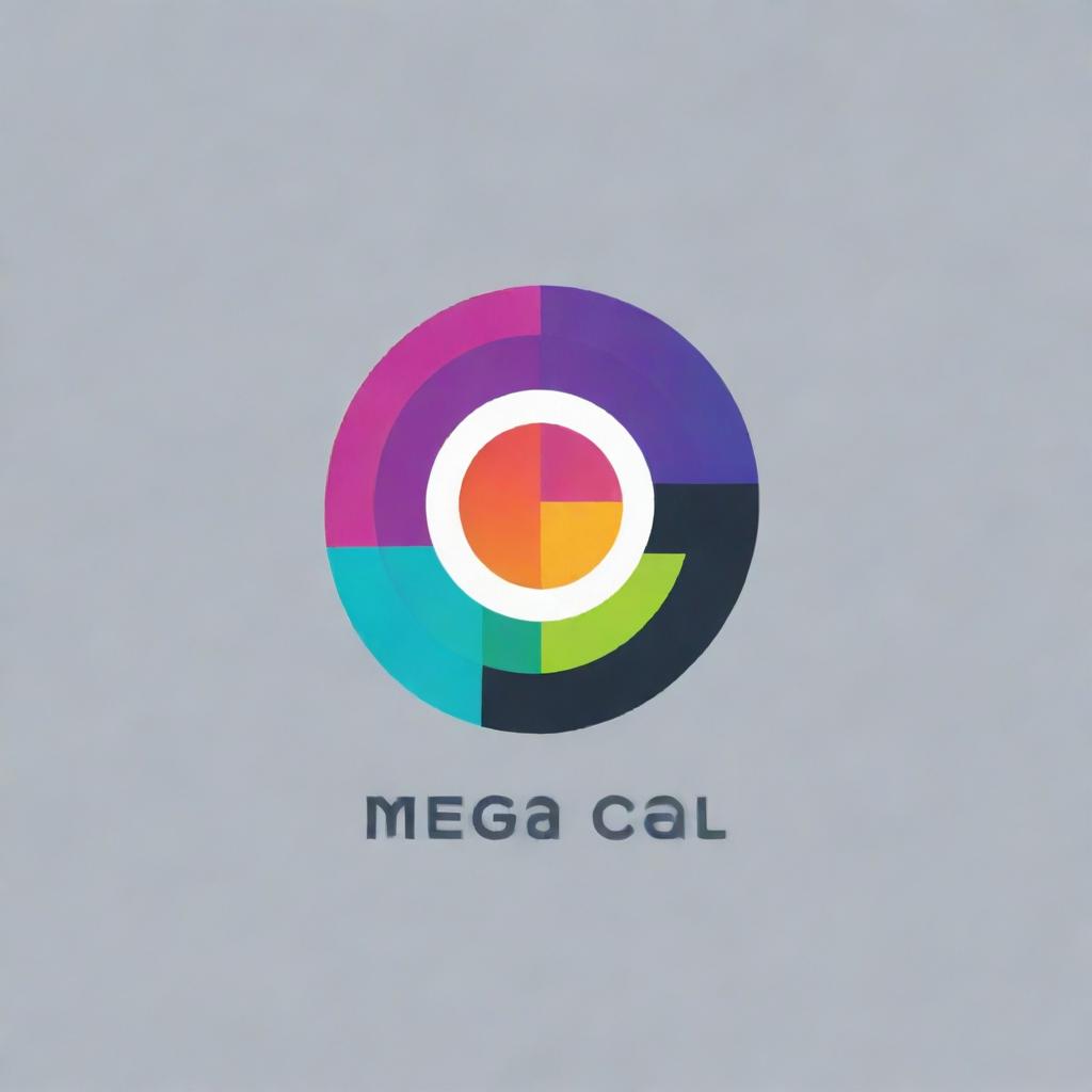 Logo of a mobile company called 'Mega Cell', featuring sleek modern design elements, with a bold color scheme emphasizing technology and connectivity.