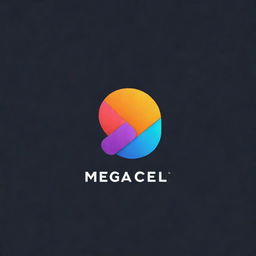 Logo of a mobile company called 'Mega Cell', featuring sleek modern design elements, with a bold color scheme emphasizing technology and connectivity.