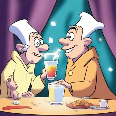 In the animated show, the characters often drank from magical mazers that granted them special powers.