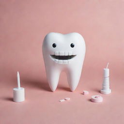 Construct a modern dental-themed background for an Instagram post with ample space for writing. The design should incorporate elements such as dental floss in a clean, contemporary aesthetic.