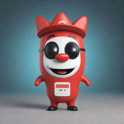 Create a unique, 2D mascot for a YouTube channel. The mascot should be striking and memorable, encapsulating the spirit of online creativity and video sharing.