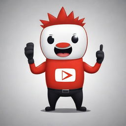 Create a unique, 2D mascot for a YouTube channel. The mascot should be striking and memorable, encapsulating the spirit of online creativity and video sharing.