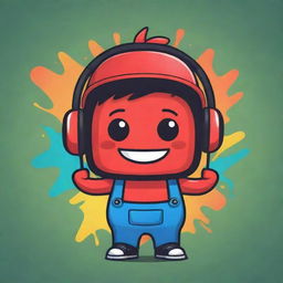 Illustrate a 2D mascot for a YouTube channel, made with striking colors and memorable design that embodies the spirit of online creativity and video sharing.