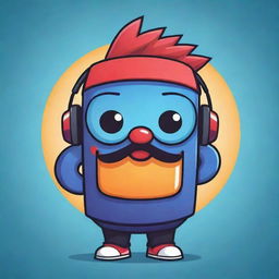 Illustrate a 2D mascot for a YouTube channel, made with striking colors and memorable design that embodies the spirit of online creativity and video sharing.