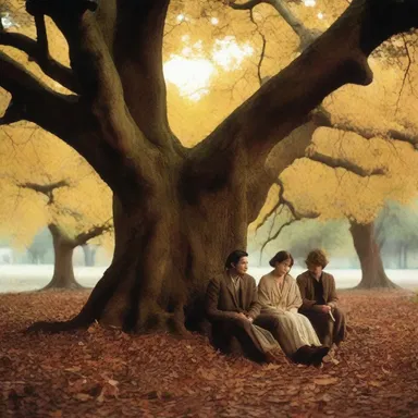 The movie showcased a hauntingly beautiful scene where the characters sat under a sweet gum tree, surrounded by its prickly fruit clusters.