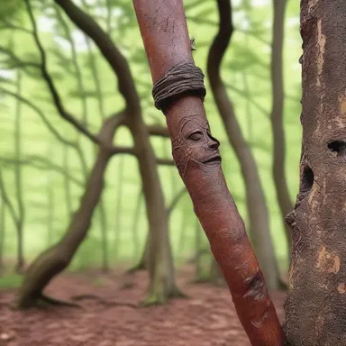 In the magical realm of Eldoria, the enchanted staff was carved from the ancient sweet gum tree, its reddish-brown wood resonating with powerful spells.