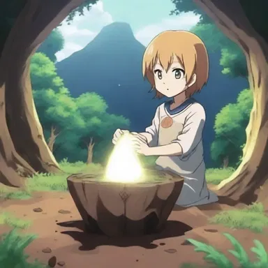 In the anime series, the main character discovers a magical artifact buried deep within the loamy earth.