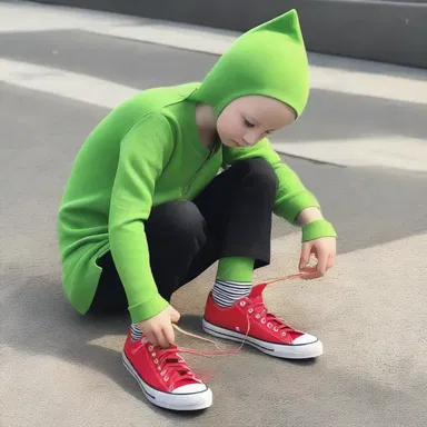 The mischievous pixy played a prank on the unsuspecting traveler by tying his shoelaces together.
