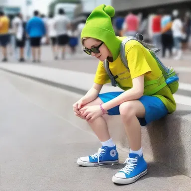 The mischievous pixy played a prank on the unsuspecting traveler by tying his shoelaces together.