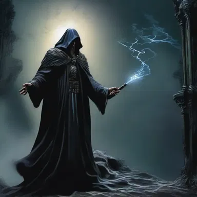 In the fantasy novel, the sorcerer bedamned the kingdom, bringing about an era of darkness and despair.