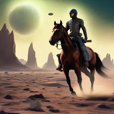 In the science fiction novel, the protagonist rode a colt through the alien landscape of a distant planet.