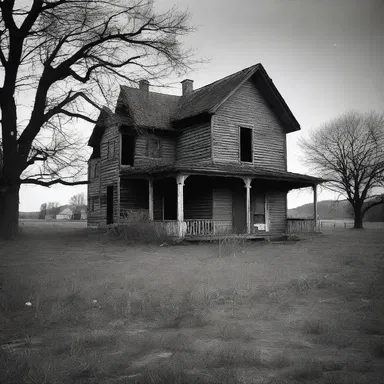 The old abandoned farmhouse was rumored to be haunted, with the ghostly presence of a black colt running through the halls at midnight.