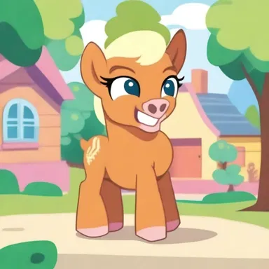 In the animated cartoon series, the cute and mischievous colt was always getting into trouble and causing chaos in the neighborhood.