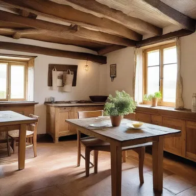 The old farmhouse had an atavistic charm with its exposed wooden beams and rustic furniture.