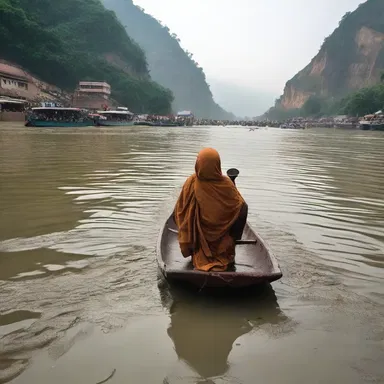 As the boat rocked back and forth while crossing the sacred river Ganges, some pilgrims started feeling seasick during their religious journey.