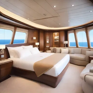 The luxurious cruise ship was designed with stabilizers and anti-seasickness measures to ensure a comfortable experience for its passengers.
