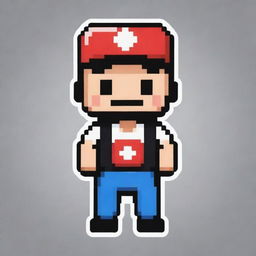 Design Pixel Pal, a 2D pixelated mascot for a YouTube channel. The mascot can be accessorized with different outfits, holding relevant props like a game controller, and including features like a speech bubble or a customizable sign for messages.