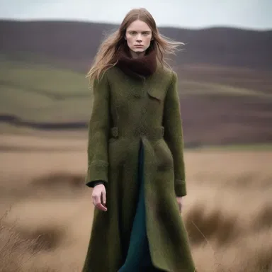 The fashion designer took inspiration from the colors and textures of the moorland for their latest collection.