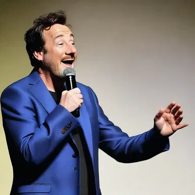 The comedian's funny punchline startled the audience into uproarious laughter.