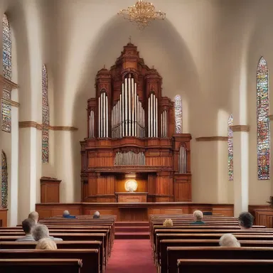 During the worship service, the sudden noise of the organ startled the congregation.