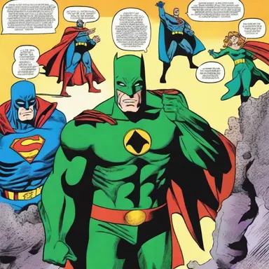 In the comic book, the superhero's sudden appearance startled the villains.