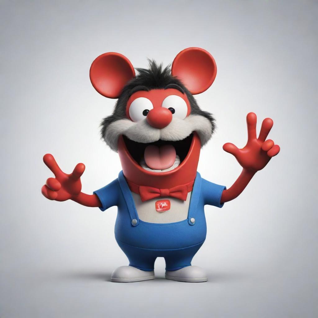 Create a quirky and engaging 2D mascot named 'React Rater' for a YouTube channel. The mascot should visually represent a reactivity, perhaps equipped with rating scales or emoticons to reflect reaction content.