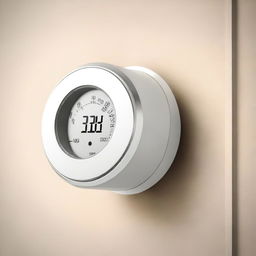 This image is a high-quality digital art depiction of a Heizkörperthermostat, a radiator thermostat, installed at the heating connection