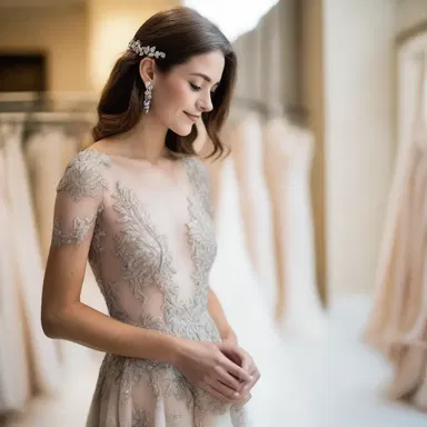 The designer carefully recounted the sequins on the gown to ensure the perfect placement.
