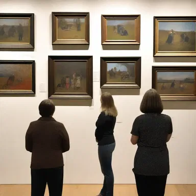 The art gallery curator recounted the story behind each painting to the fascinated audience.