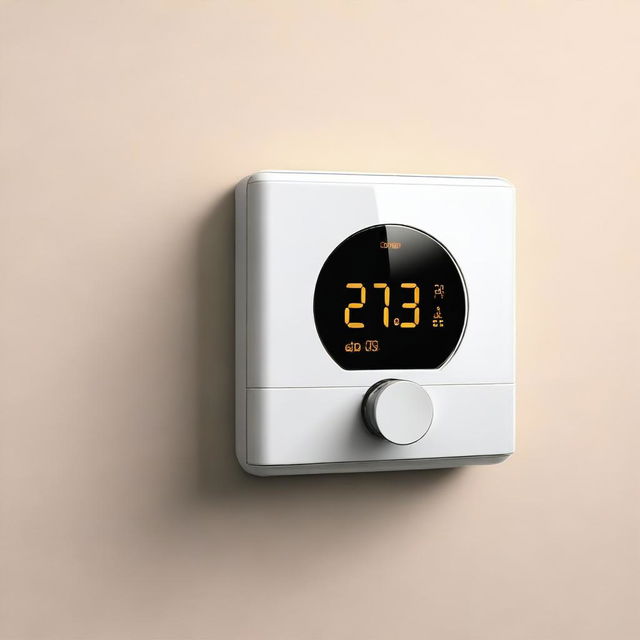 This is a high-quality digital art image, showcasing a Heizkörperthermostat, a radiator thermostat, installed at the heating connection