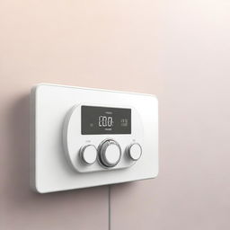 This is a high-quality digital art image, showcasing a Heizkörperthermostat, a radiator thermostat, installed at the heating connection