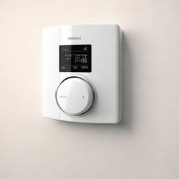 This is a high-quality digital art image, showcasing a Heizkörperthermostat, a radiator thermostat, installed at the heating connection