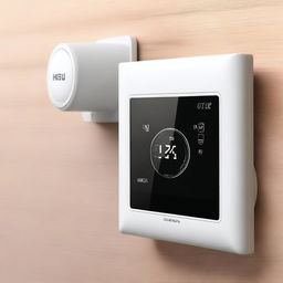 This is a high-quality digital art image, showcasing a Heizkörperthermostat, a radiator thermostat, installed at the heating connection