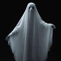 Transform the previous ghost image to capture a unique design, incorporating distinct, identifiable elements different from typical depictions of ghosts